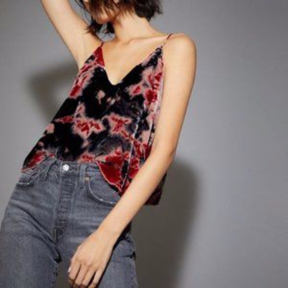 Nation LTD Aya Tie Dye Cami Tank Top in Rosebud